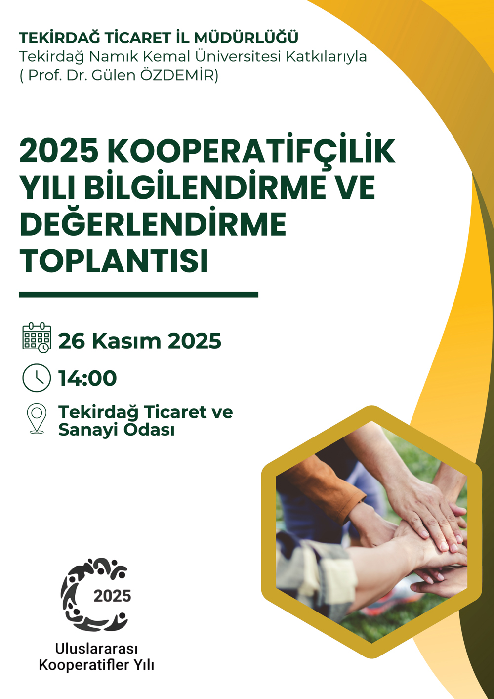 2025 KOOPERATİFÇİLİK YILI BİLGİLENDİRME VE DEĞERLENDİRME TOPLANTISI